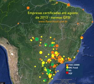 Mapa das empresas certificadas Flavor Food